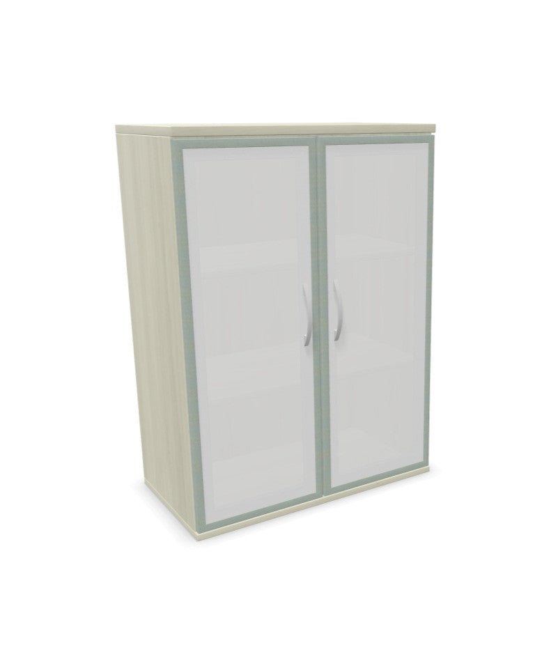 Palmberg Aufsatz-Glasdrehtürenschrank (Glas satiniert)
