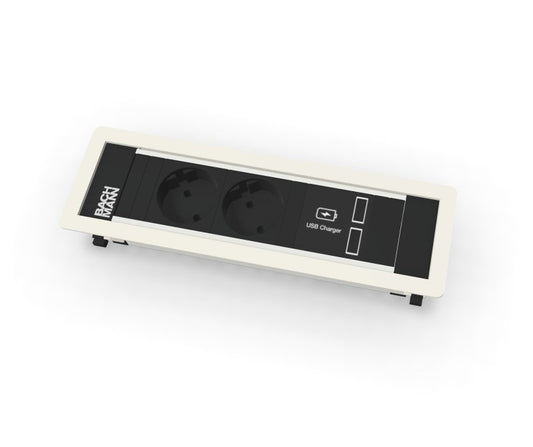 Einbausteckdose mit weißem Rahmen -Einzelstück-