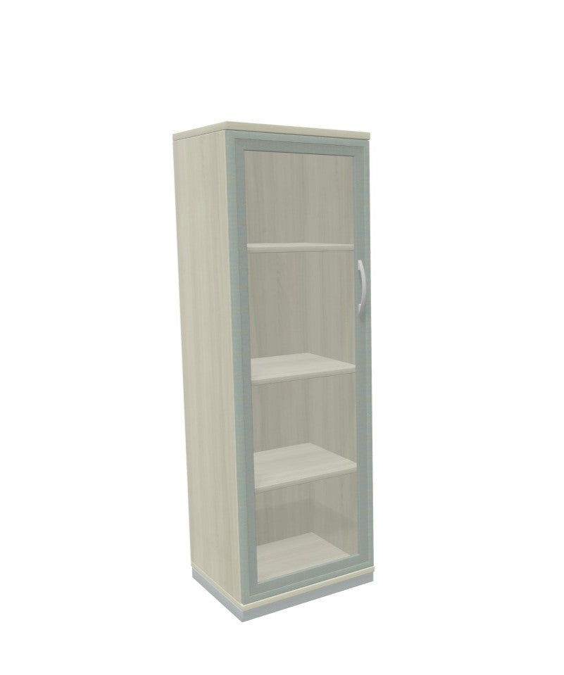 Palmberg Glasdrehtürenschrank mit Sockel (Klarglas)