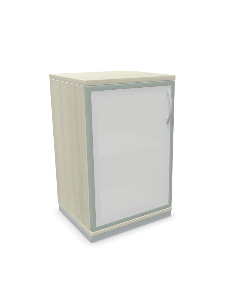 Palmberg Glasdrehtürenschrank mit Sockel (Glas satiniert)