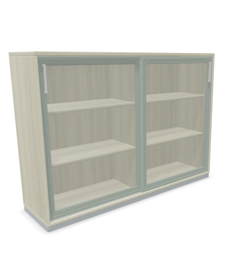 Palmberg Glasschiebetürenschrank mit Sockel (Klarglas)