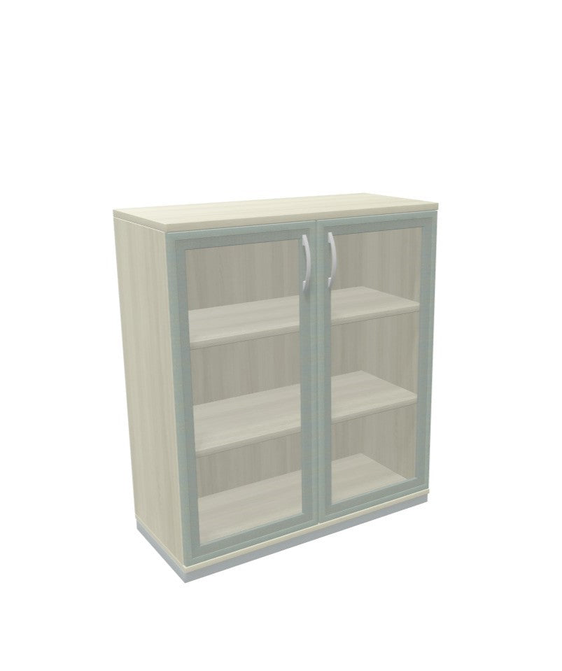 Palmberg Glasdrehtürenschrank mit Sockel (Klarglas)