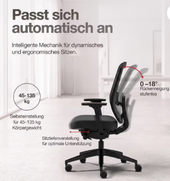 Bürodrehstuhl mit Netzrücken