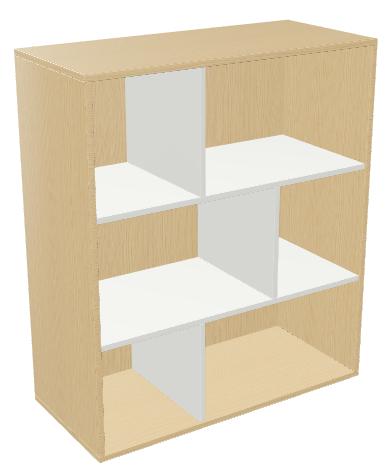 Wini Aufsatzregal mit versetzter Mittelseite ohne Sockel