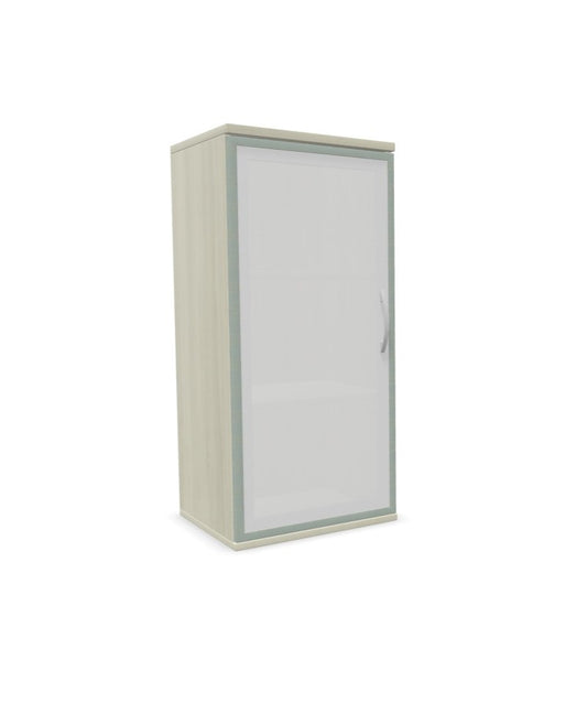 Aufsatz-Glasdrehtürenschrank (Glas satiniert)