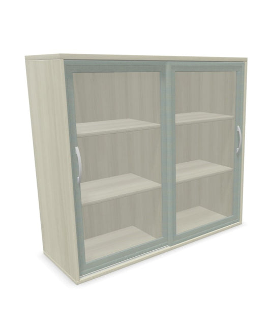 Aufsatz-Glasschiebetürenschrank (Klarglas)